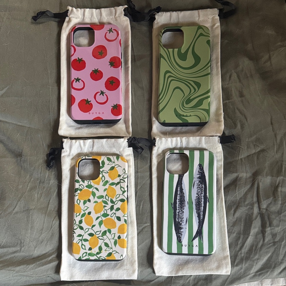 Patterned Phone Cases - Pink, Green, Yellow, Black